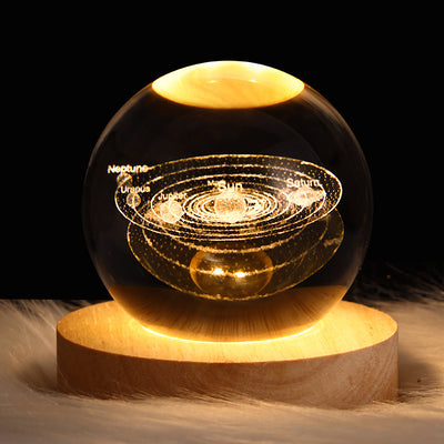 Luminous Starry Sky And Planets Moon Moon Crystal Ball Small Night Lamp Projection Ambience Light Creative Gift New Strange Gift - Antique Decore