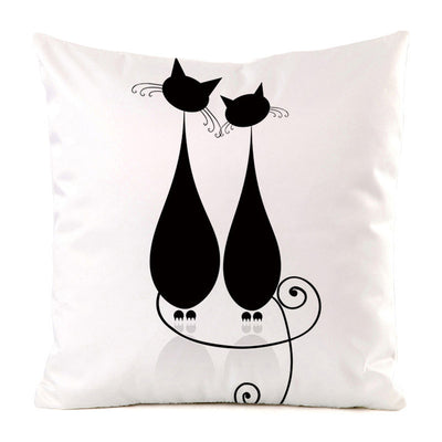 Black Cat Silk Home Decoration Sofa Cushion Pillow Cover