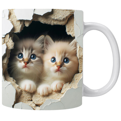 Cat Hollow Wall Ceramic Coffee Mug - Antique Decore