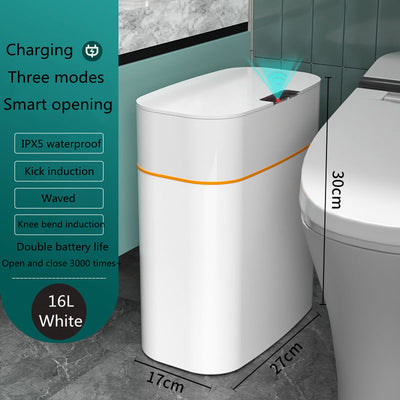 Smart Trash Can With Lid For Bedroom And Living Room Kitchen Storage Box Trash Can Induction Small Car Box Automatic Smart Dustbin Smart Trash Bin - Antique Decore