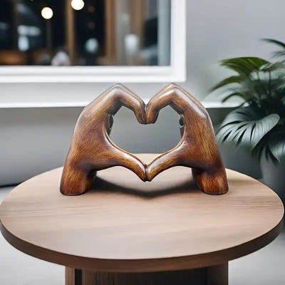 Love Heart Decoration Heart Shaped Love Finger Statue Resin Crafts - Antique Decore