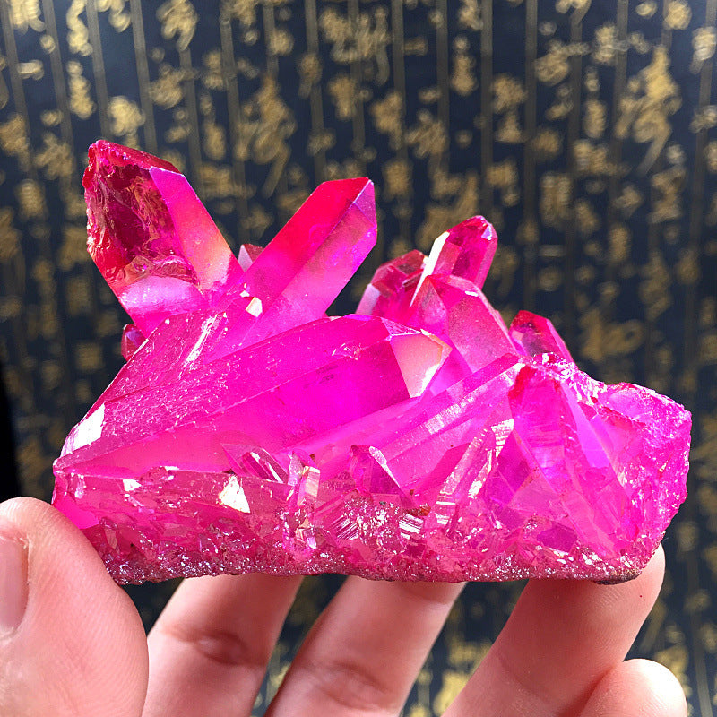 Natural Rose Red Crystal Cluster Purification And Degaussing Office Ornaments