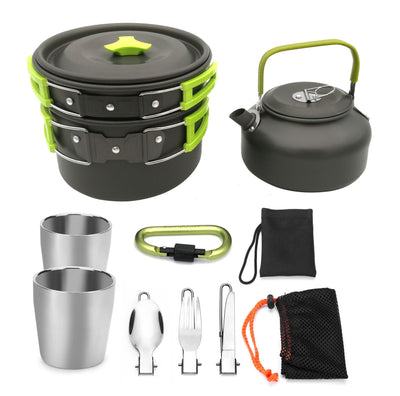 Outdoor Camping Cookware Travel Tableware Cutlery Utensils Hiking Picnic Camping Cookware Set - Antique Decore