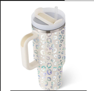 40 Oz Tumbler With Handle Straw Insulated, Stainless Steel Spill Proof Vacuum Coffee Cup Gifts For Valentine Lover