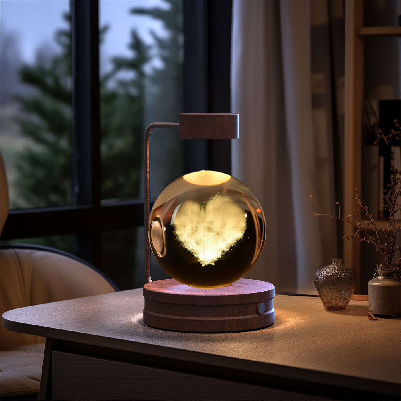 Crystal Ball Cosmic Dinosaur Indoor Night Light USB Power Warm Bedside Light Birthday Gift Night Lamp - Antique Decore