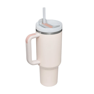 40 Oz Tumbler With Handle Straw Insulated, Stainless Steel Spill Proof Vacuum Coffee Cup Gifts For Valentine Lover