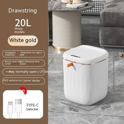 Smart Trash Can With Lid For Bedroom And Living Room Kitchen Storage Box Trash Can Induction Small Car Box Automatic Smart Dustbin Smart Trash Bin - Antique Decore