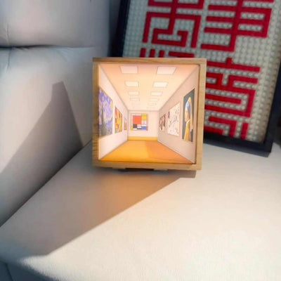 3D Illusion Night Light Gallery Bedside Picture Style Creative Modern Simulate Sunshine Drawing Night Light Gift - Antique Decore