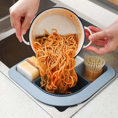 Kitchen Washing Triangular Drain Basket Can Be Divided Into Storage Rack