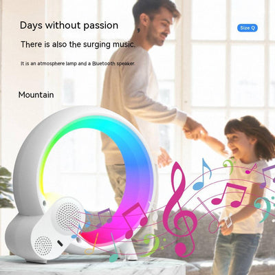 Creative Q Light Analog Sunrise Digital Display Alarm Clock Bluetooth Audio Intelligent Wake-up Q Colorful Atmosphere Light - Antique Decore