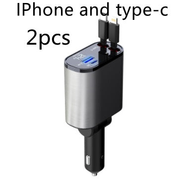 Metal Car Charger 100W Super Fast Charging Car Cigarette Lighter USB And TYPE-C Adapter - Antique Decore