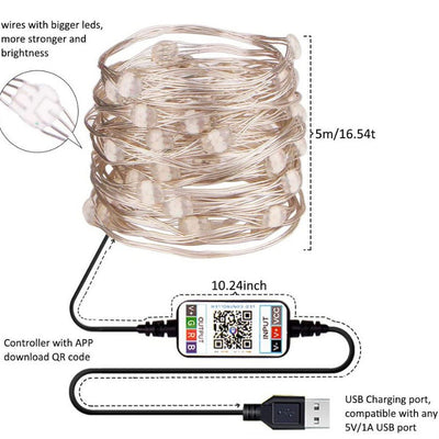 Smart Phone APP Copper Wire Light String - Antique Decore