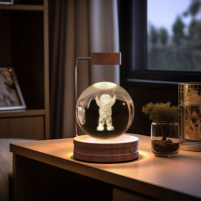 Crystal Ball Cosmic Dinosaur Indoor Night Light USB Power Warm Bedside Light Birthday Gift Night Lamp - Antique Decore
