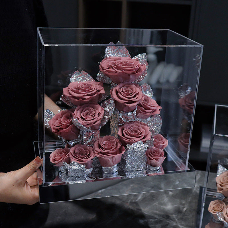 Acrylic Flower Box Valentine's Day Christmas Gift - Antique Decore
