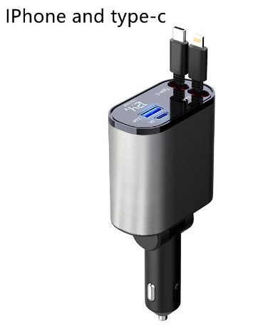 Metal Car Charger 100W Super Fast Charging Car Cigarette Lighter USB And TYPE-C Adapter - Antique Decore