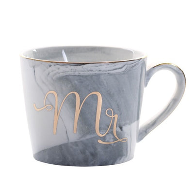 Coffee cup water glass Nordic marbled ceramic mug milk couple breakfast cup home female cup - Antique Decore