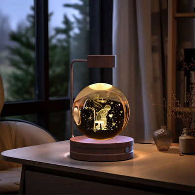 Crystal Ball Cosmic Dinosaur Indoor Night Light USB Power Warm Bedside Light Birthday Gift Night Lamp - Antique Decore