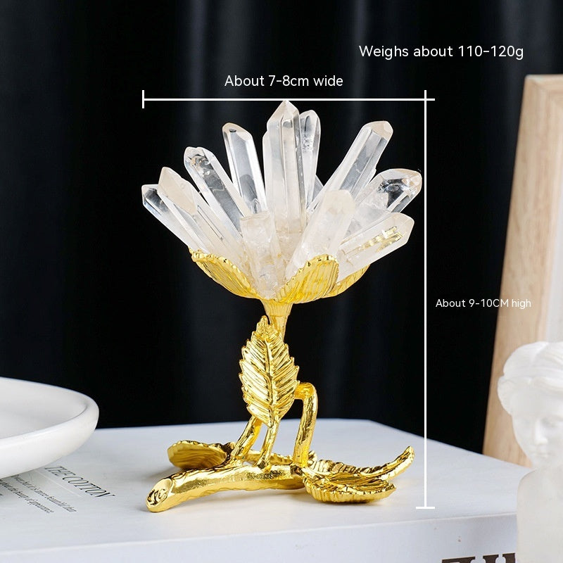 Natural White Crystal Cluster Flower Ornaments White Crystal Single Crystal Diy Flower Tree