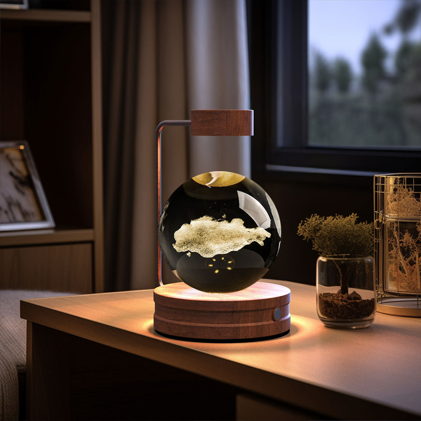 Crystal Ball Cosmic Dinosaur Indoor Night Light USB Power Warm Bedside Light Birthday Gift Night Lamp - Antique Decore