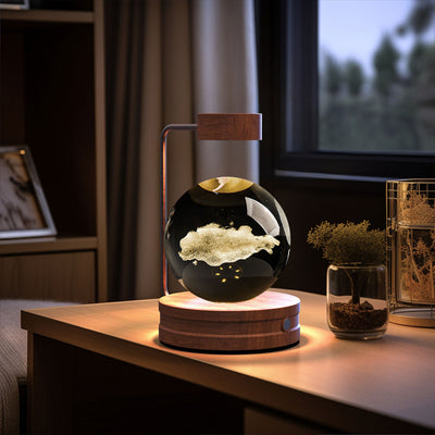 Crystal Ball Cosmic Dinosaur Indoor Night Light USB Power Warm Bedside Light Birthday Gift Night Lamp - Antique Decore