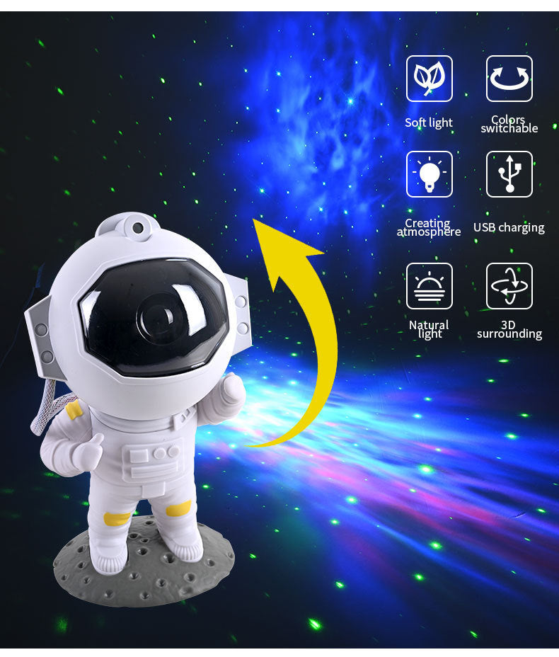 Galaxy Star Projector Starry Sky Night Light Astronaut Lamp Home Room Decor Decoration Bedroom Decorative Luminaires Gift - Antique Decore