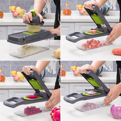 12 In 1 Manual Vegetable Chopper Kitchen Gadgets Food Chopper Onion Cutter Vegetable Slicer - Antique Decore