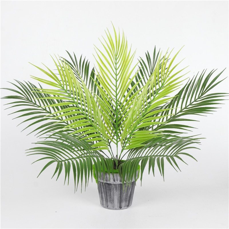 Palm tree leaf plant simulation plastic green plant - Antique Decore