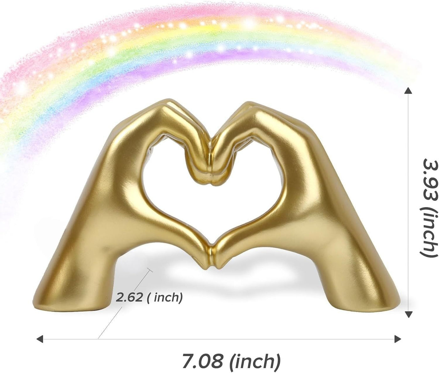 Love Heart Decoration Heart Shaped Love Finger Statue Resin Crafts - Antique Decore
