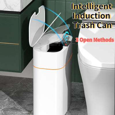 Smart Trash Can With Lid For Bedroom And Living Room Kitchen Storage Box Trash Can Induction Small Car Box Automatic Smart Dustbin Smart Trash Bin - Antique Decore