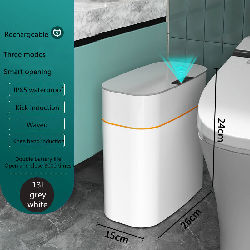 Smart Trash Can With Lid For Bedroom And Living Room Kitchen Storage Box Trash Can Induction Small Car Box Automatic Smart Dustbin Smart Trash Bin - Antique Decore