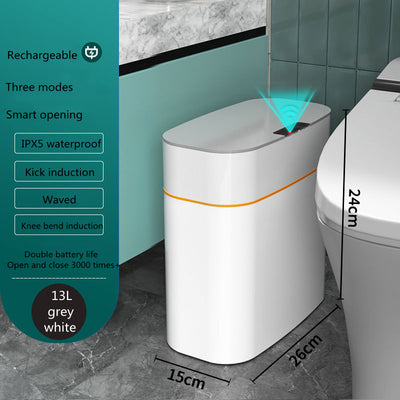 Smart Trash Can With Lid For Bedroom And Living Room Kitchen Storage Box Trash Can Induction Small Car Box Automatic Smart Dustbin Smart Trash Bin - Antique Decore