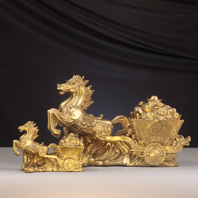 Copper Daily Gold Horse-drawn Tram Home Decoration