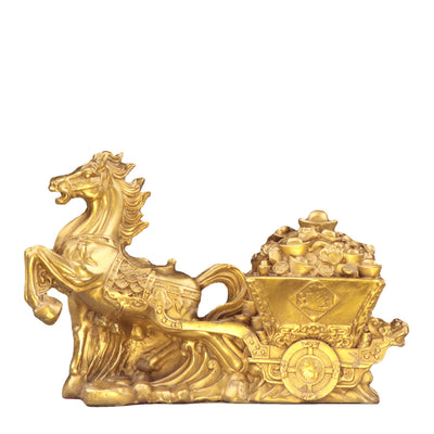 Copper Daily Gold Horse-drawn Tram Home Decoration