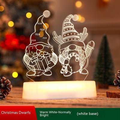 Christmas Decoration 3D Lamp Acrylic LED Night Lights - Antique Decore