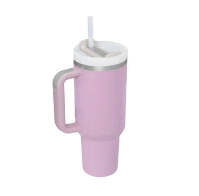 40 Oz Tumbler With Handle Straw Insulated, Stainless Steel Spill Proof Vacuum Coffee Cup Gifts For Valentine Lover