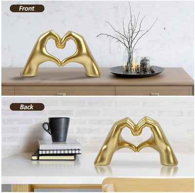 Love Heart Decoration Heart Shaped Love Finger Statue Resin Crafts - Antique Decore