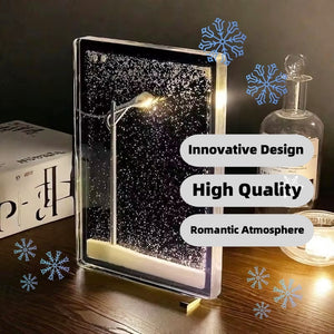 Magic Snowy Landscape Night Lights Small Street Light Snowy Flowing Night DIY Christmas Lights Christmas Desktop Decor Handmade - Antique Decore