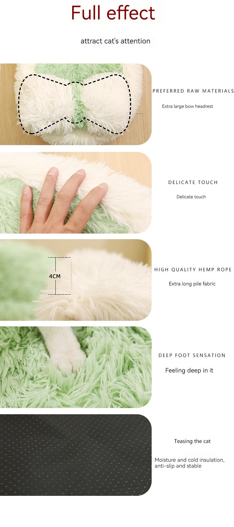 Long Wool Oval Plus Quilt Warm Cat Dog Nest More Than Pets Bed Colors Winter Pet Products - Antique Decore