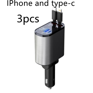 Metal Car Charger 100W Super Fast Charging Car Cigarette Lighter USB And TYPE-C Adapter - Antique Decore