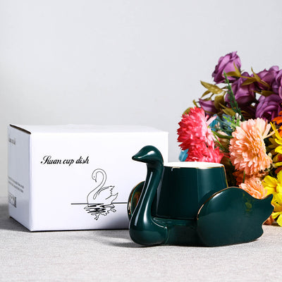 Creative Swan Ceramic Coffee Set Set - Antique Decore