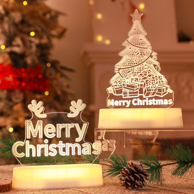 Christmas Decoration 3D Lamp Acrylic LED Night Lights - Antique Decore