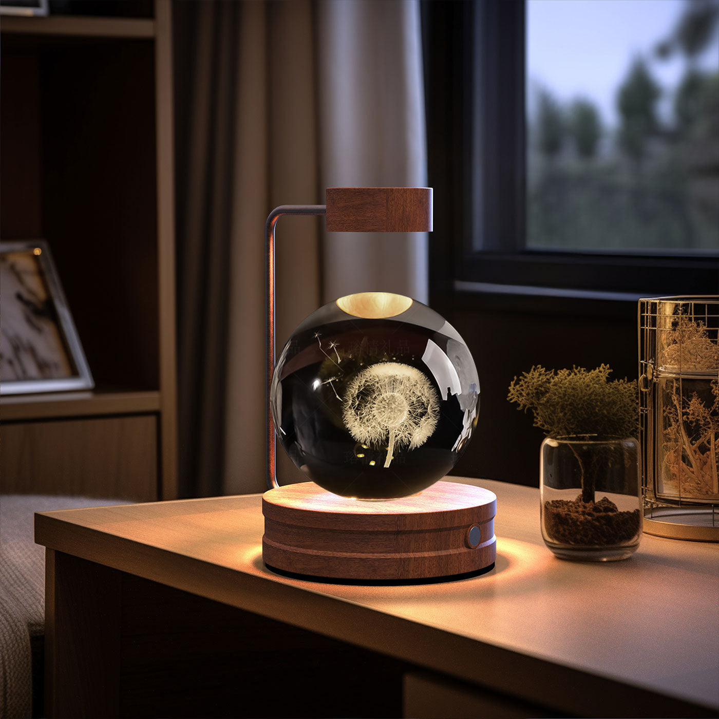 Crystal Ball Cosmic Dinosaur Indoor Night Light USB Power Warm Bedside Light Birthday Gift Night Lamp - Antique Decore