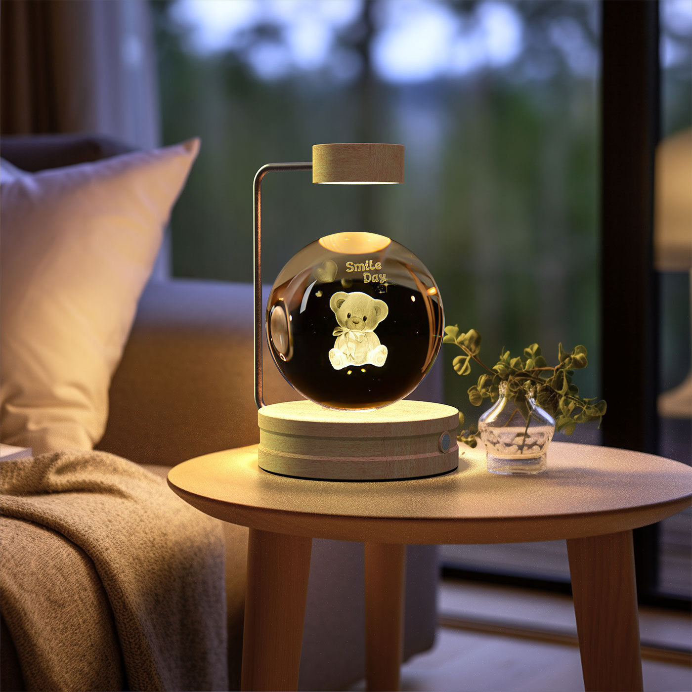 Crystal Ball Cosmic Dinosaur Indoor Night Light USB Power Warm Bedside Light Birthday Gift Night Lamp - Antique Decore