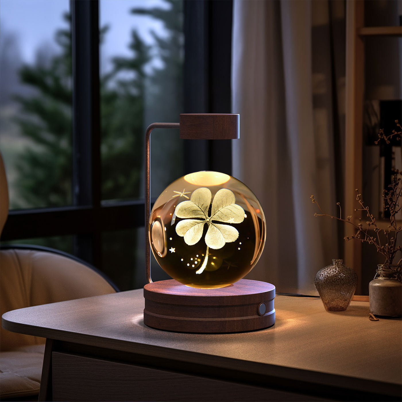 Crystal Ball Cosmic Dinosaur Indoor Night Light USB Power Warm Bedside Light Birthday Gift Night Lamp - Antique Decore