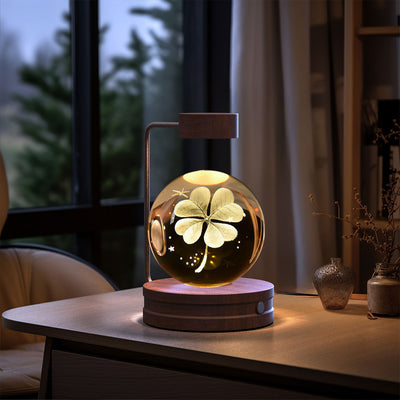 Crystal Ball Cosmic Dinosaur Indoor Night Light USB Power Warm Bedside Light Birthday Gift Night Lamp - Antique Decore