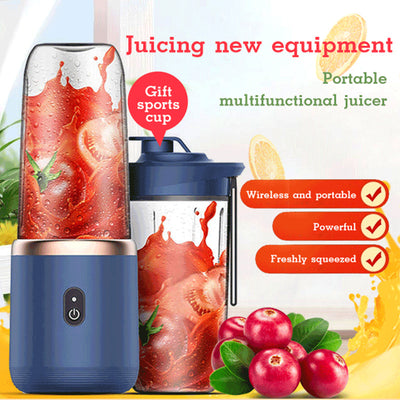 6blade Portable Blender Mini Juicer Cup Extractor Smoothie USB Charging Fruit Squeezer Blender Food Mixer Ice Crusher Portable Juicer Machine - Antique Decore