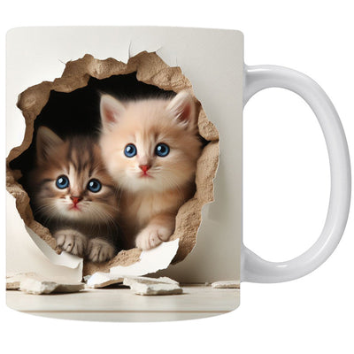 Cat Hollow Wall Ceramic Coffee Mug - Antique Decore