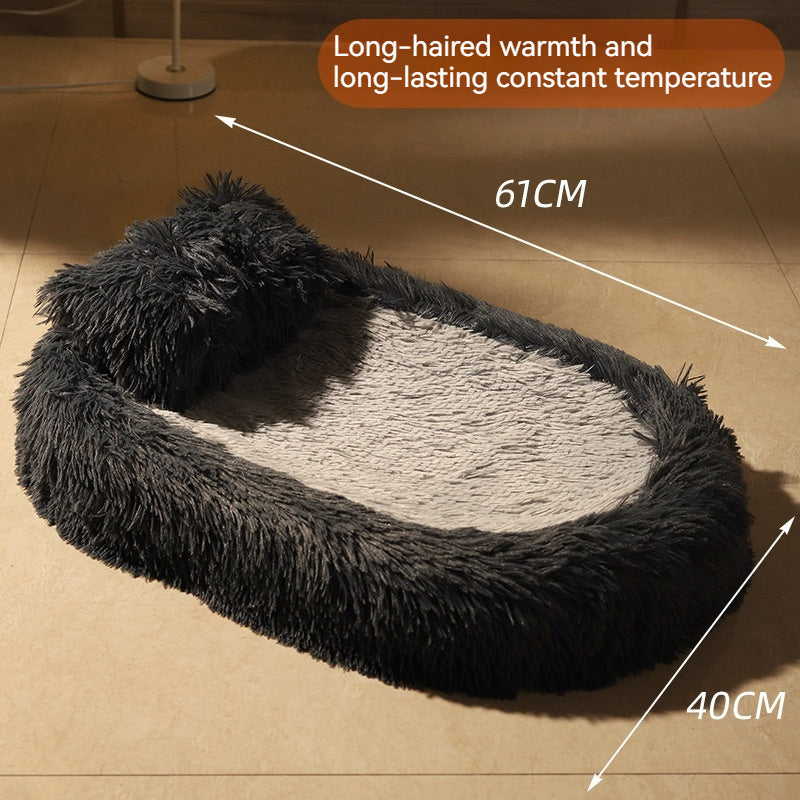 Long Wool Oval Plus Quilt Warm Cat Dog Nest More Than Pets Bed Colors Winter Pet Products - Antique Decore