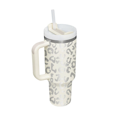 40 Oz Tumbler With Handle Straw Insulated, Stainless Steel Spill Proof Vacuum Coffee Cup Gifts For Valentine Lover