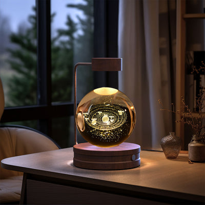 Crystal Ball Cosmic Dinosaur Indoor Night Light USB Power Warm Bedside Light Birthday Gift Night Lamp - Antique Decore